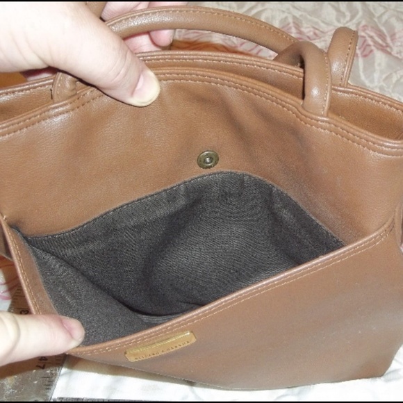 Hillard & Hanson Brown Leather Double Strap Bag - Picture 4 of 8